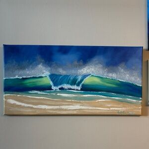 “Shorebreak” original oil painting on gallery wrap canvas